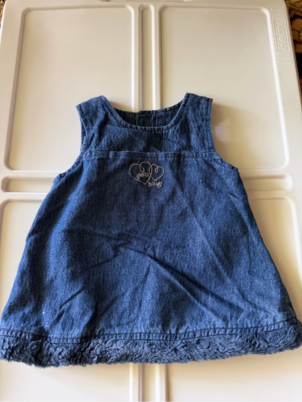 10/20 The Children Place Place Sparkle Denim Baby Dress in Navy